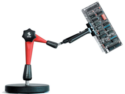 FISSO Printplattenhalter M-28-100: Gelenkarm auf Stahlsockel